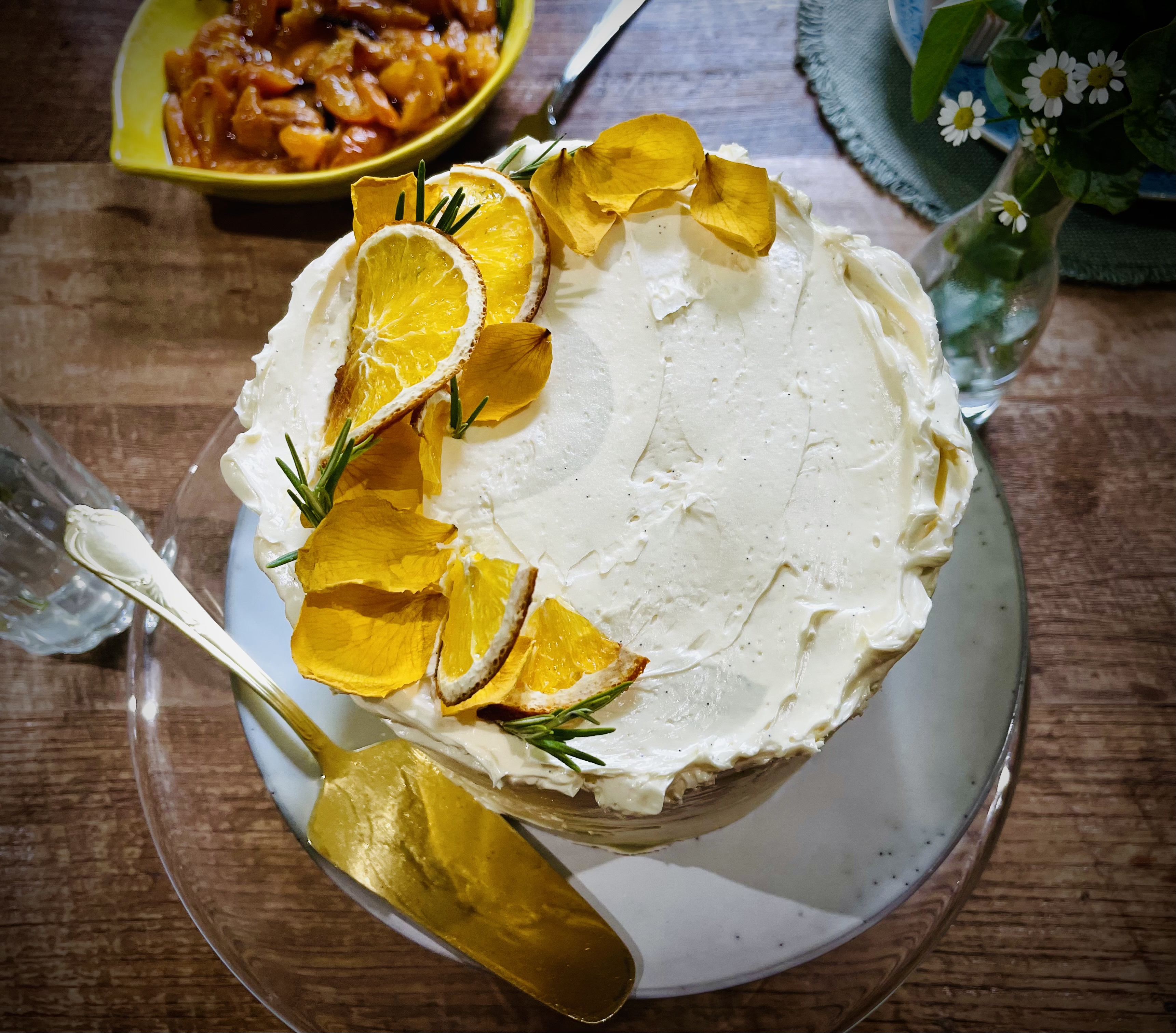 rosemary, honey and orange cake